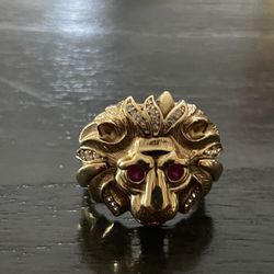 14k Gold Lion Ring