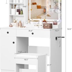 Mirror And Make Up Stand With Chair