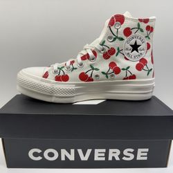 Converse Chuck Taylor All Star Lift Platform Cherries White, Multi-Coloured, Women’s 7