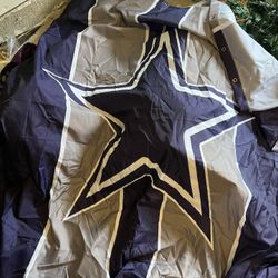 Dallas Cowboys Shower Curtain W/Cowboy Helmet Shower Hooks