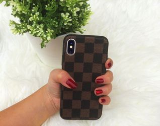iPhone X Case - Luxury Pu Leather Design (Brown/ black)