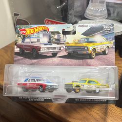 Hot Wheels Car Culture Premium 2 Pack 63 Plymouth Belvedere 426 Wedge, 65 Dodge Coronet