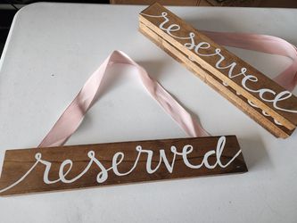 Set Of 4 Reserved Wedding Seat Signs  Thumbnail