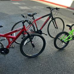 All Three Bikes In Almost New Condition 