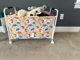 Toy storage with wheels