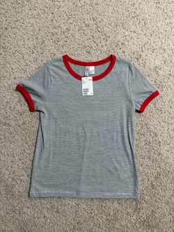 New H&M Divided Striped Ringer T-Shirt