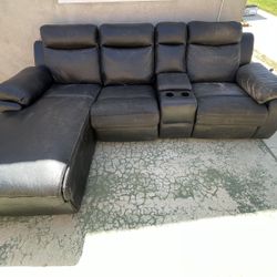 Sofa, Black Leather