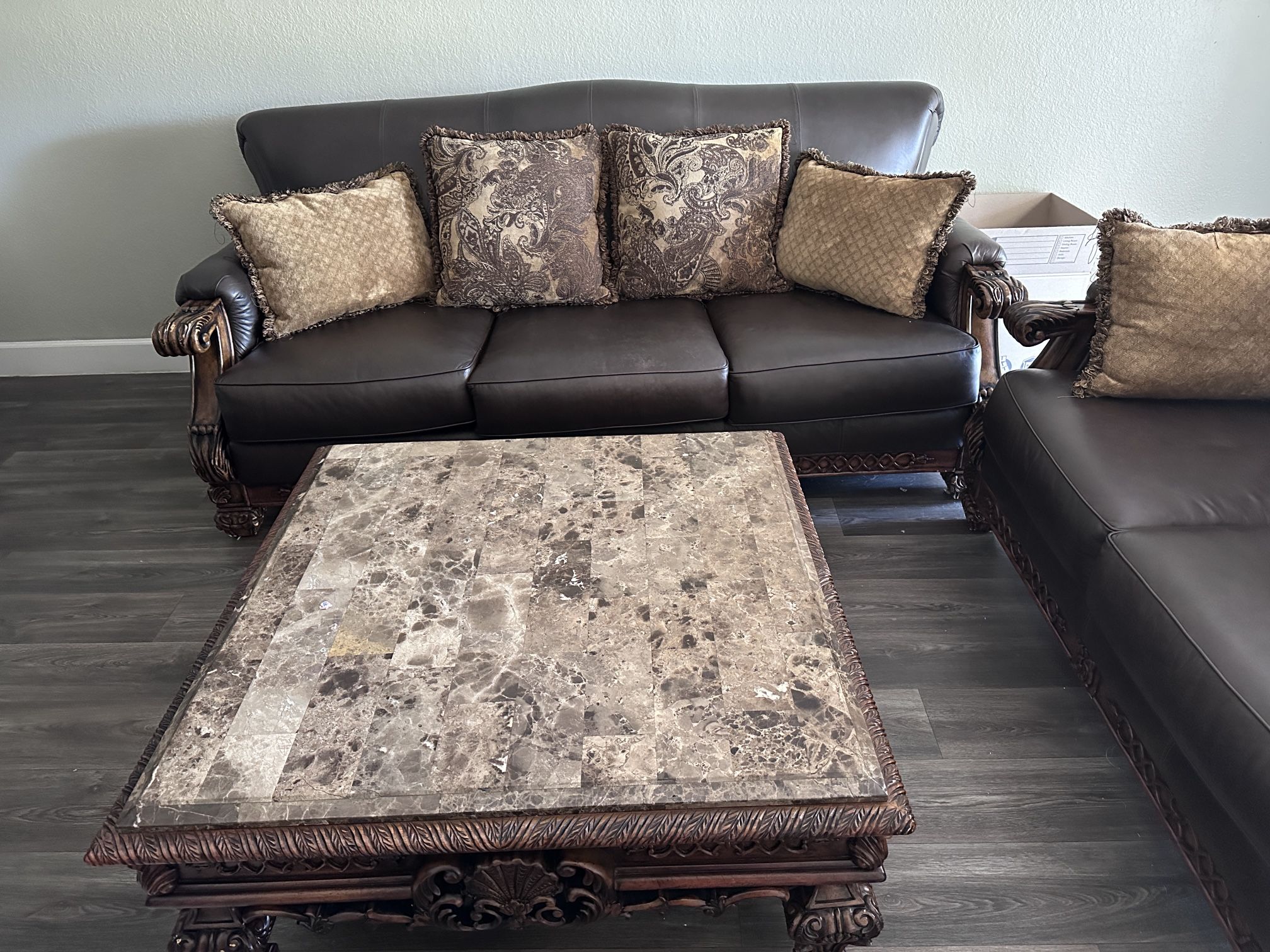 3 Piece Leather Sofa Set