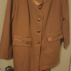 2pc Women's Dark Gold Pants Suit Plus Size 