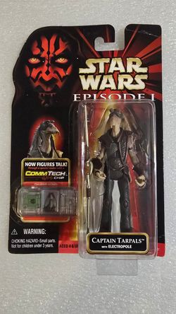 Vintage Hasbro Star Wars Episode 1 Captain Tarpells w/Electropole Action Figure