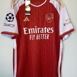 NEW Release 23/24 Arsenal jersey home UEFA Champions League patch fan version  ALL SIZES  AVAILABLE ASK FOR YOUR SIZE