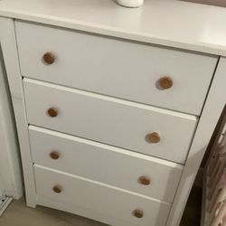 Tall White Dresser Four Drawers