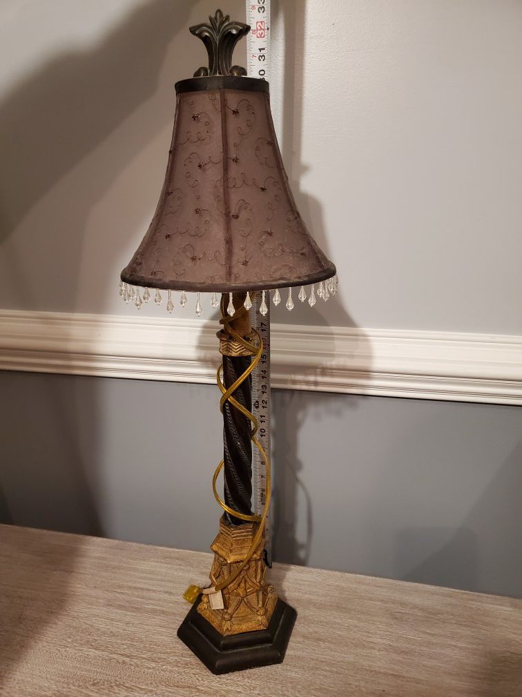 Lamp; brown and gold; shade needs to be replaced-$8