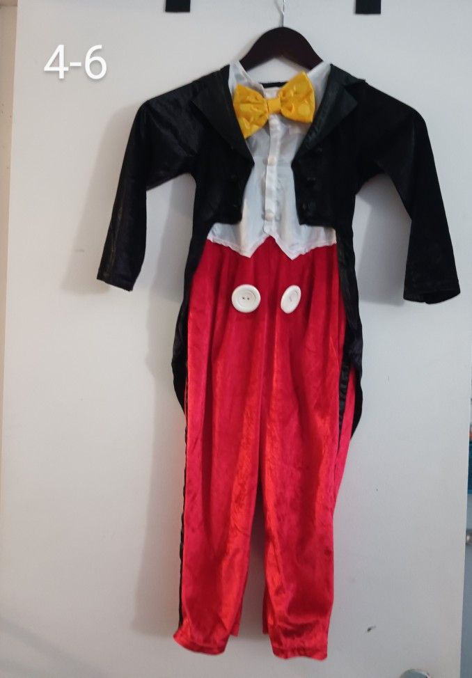 Mickey Mouse Tuxedo Costume Size 4-6