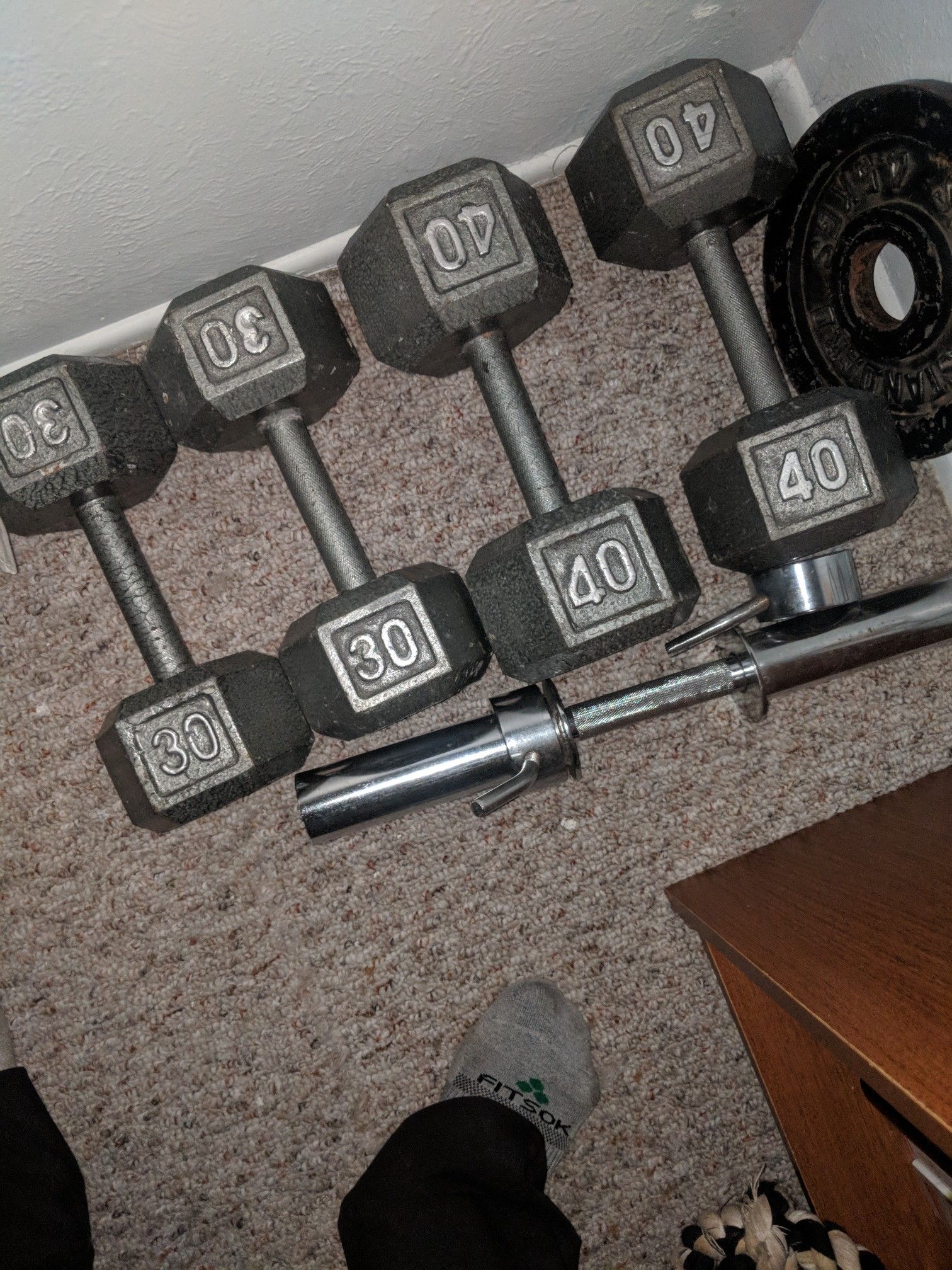 30 and 40 lb dumbbells and an adjustable dumbbell for Sale in Toledo