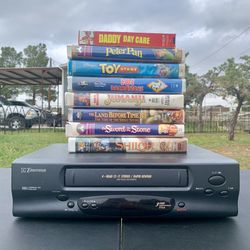 VCR Player & Disney VHS Tapes Bundle