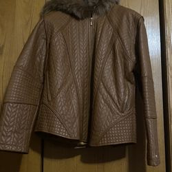 Camel Colored Leather Jacket 