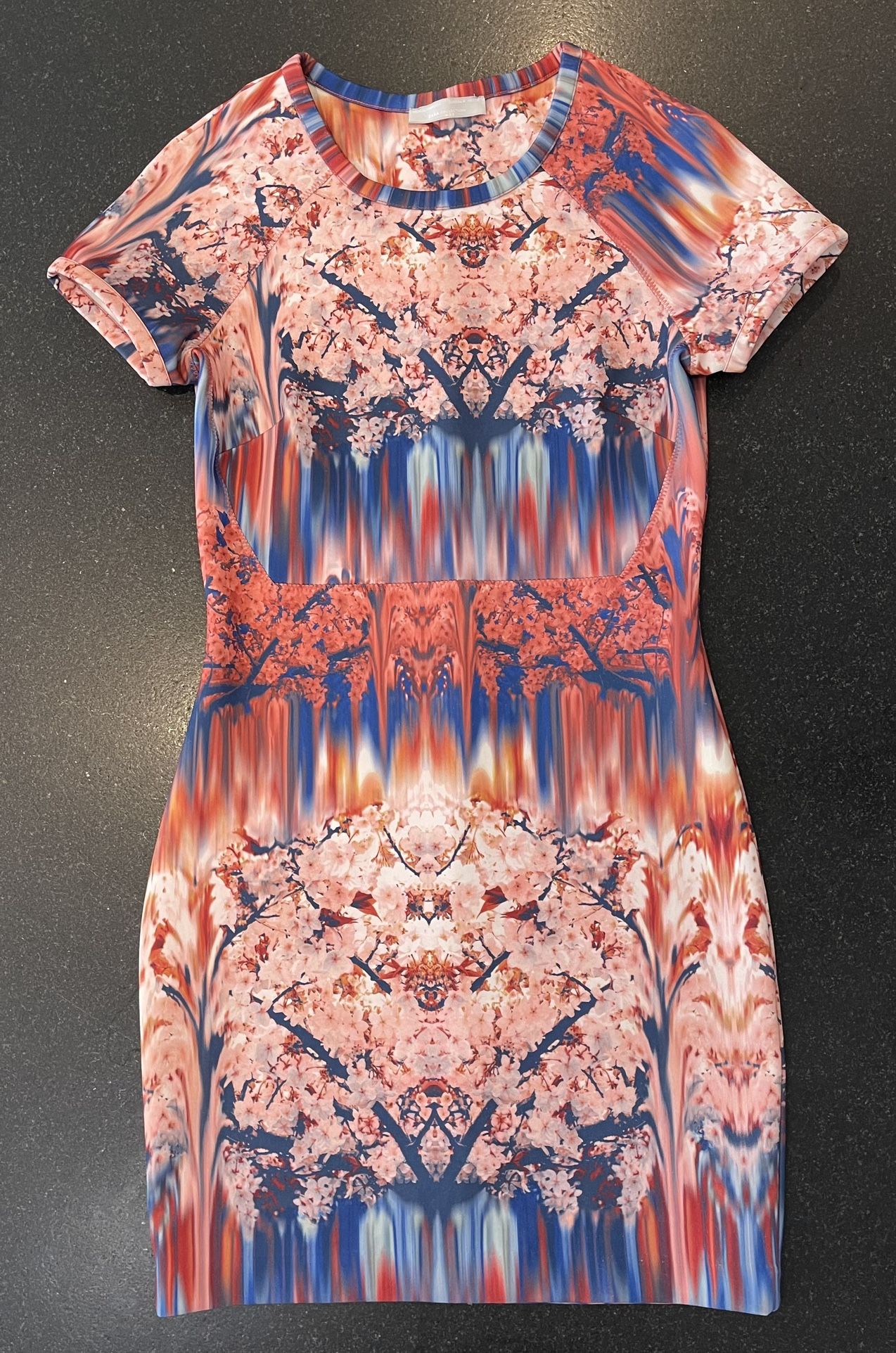 ZARA - Cocktail Dress - Pink & Blue Print