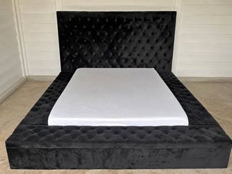 black velvet King & Queen size storage Bedframe