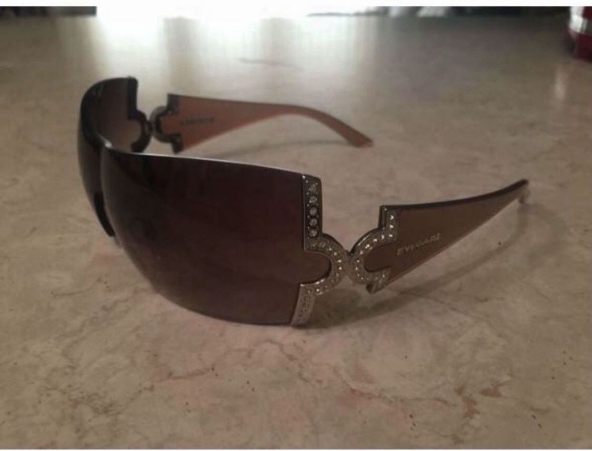 Bvlgari Bulgari 651 B Brown Gradient Lenses Sunglasses Swarovski Crystals