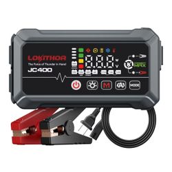 LOKITHOR JC400 9-in-1 Battery Charger and Jump Starter, 2500A 12V Portable Jump Box for Car Upto 8.5L Gas/6.5L Diesel, 750mA/1A/2A, 6V/12V Automotive 