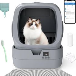Automatic Litter Box Self Cleaning - APP Control and Weight Monitoring - 86L Ultra-Quiet, Multi-Cat - Smart Health Monitor, Safe Anti-Pinch, Self Clea