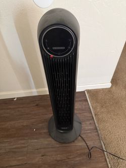 Black Tower Fan with Digital Controls