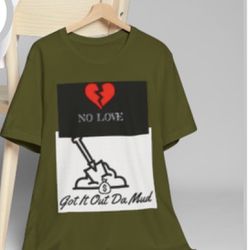 Olive Green No Love Unisex Jersey T-Shirt