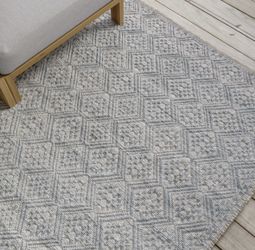 Article - Axill 5 x 8 Indoor/Outdoor Rug-Blue Diamond