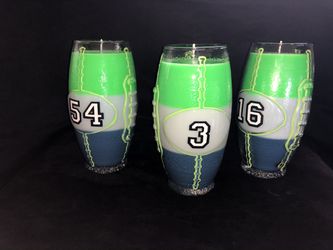 Seahawks candles. Hand poured