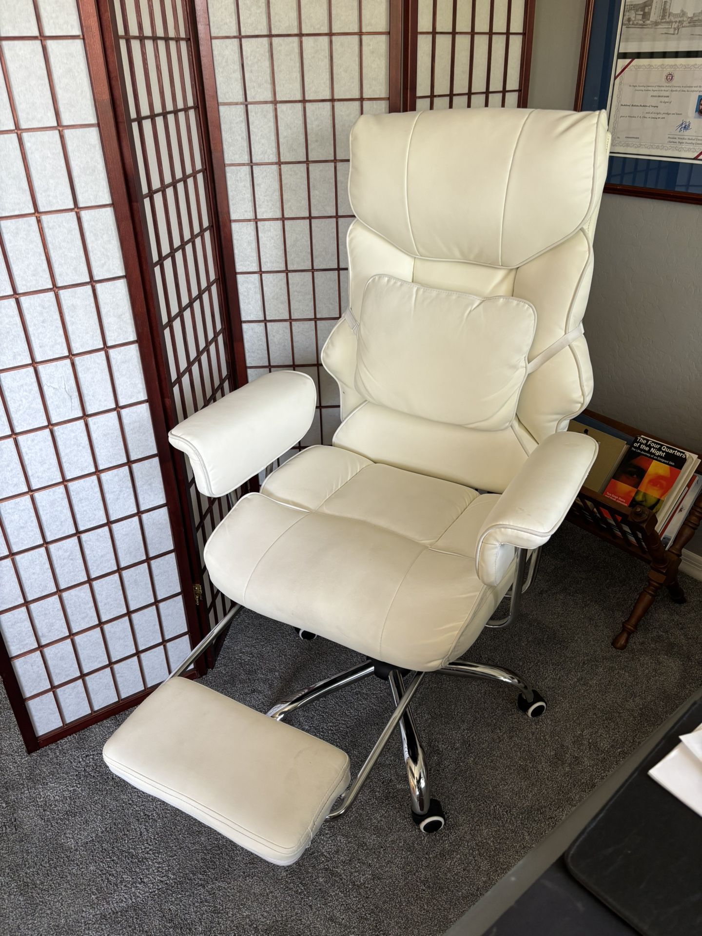 White Leather Office Chair
