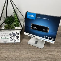New Crucial P3 Plus 4TB PCIe Gen4 3D NAND NVMe M.2 SSD up to 5000MB/s Sealed 