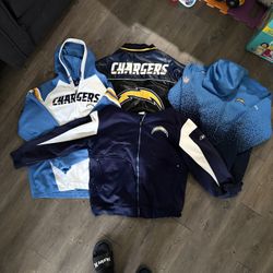 Chargers Hoodies and Leather Jacket 