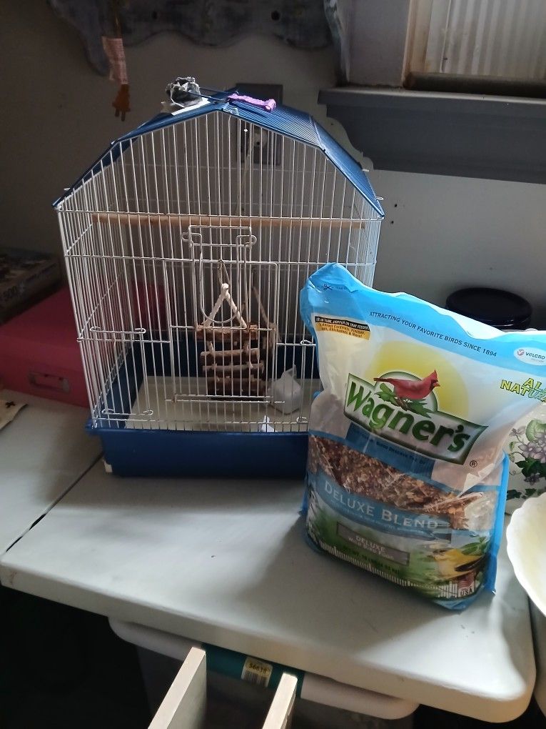 Bird Cage w/ Bird Seed
