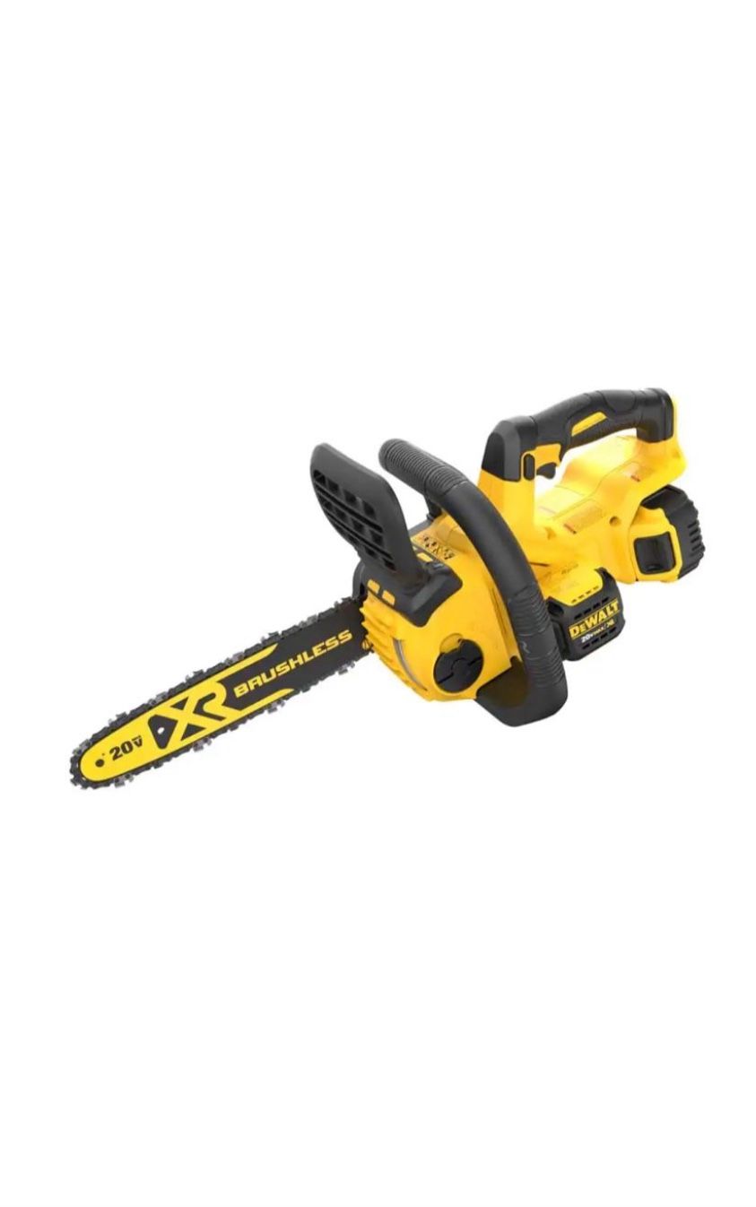 NEVER USED 20V MAX 12in. Cordless Battery Powered Chainsaw Kit with (1) 20 V 2Ah Battery, Chain Lube And New Chain