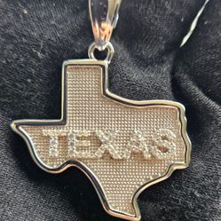 "TX" Silver Moissanite Pendant 