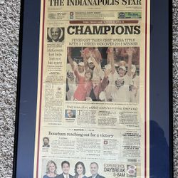 Original Indiana Fever WNBA Champions Framed Newspaper Article 