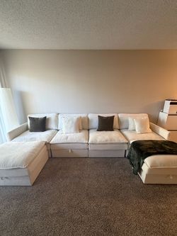 Modular Sofa with Storage, 135" U Shape Sectional Cloud Couch,