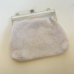 Vintage Mcm Beaded Clutch Evening Bag Snap 
