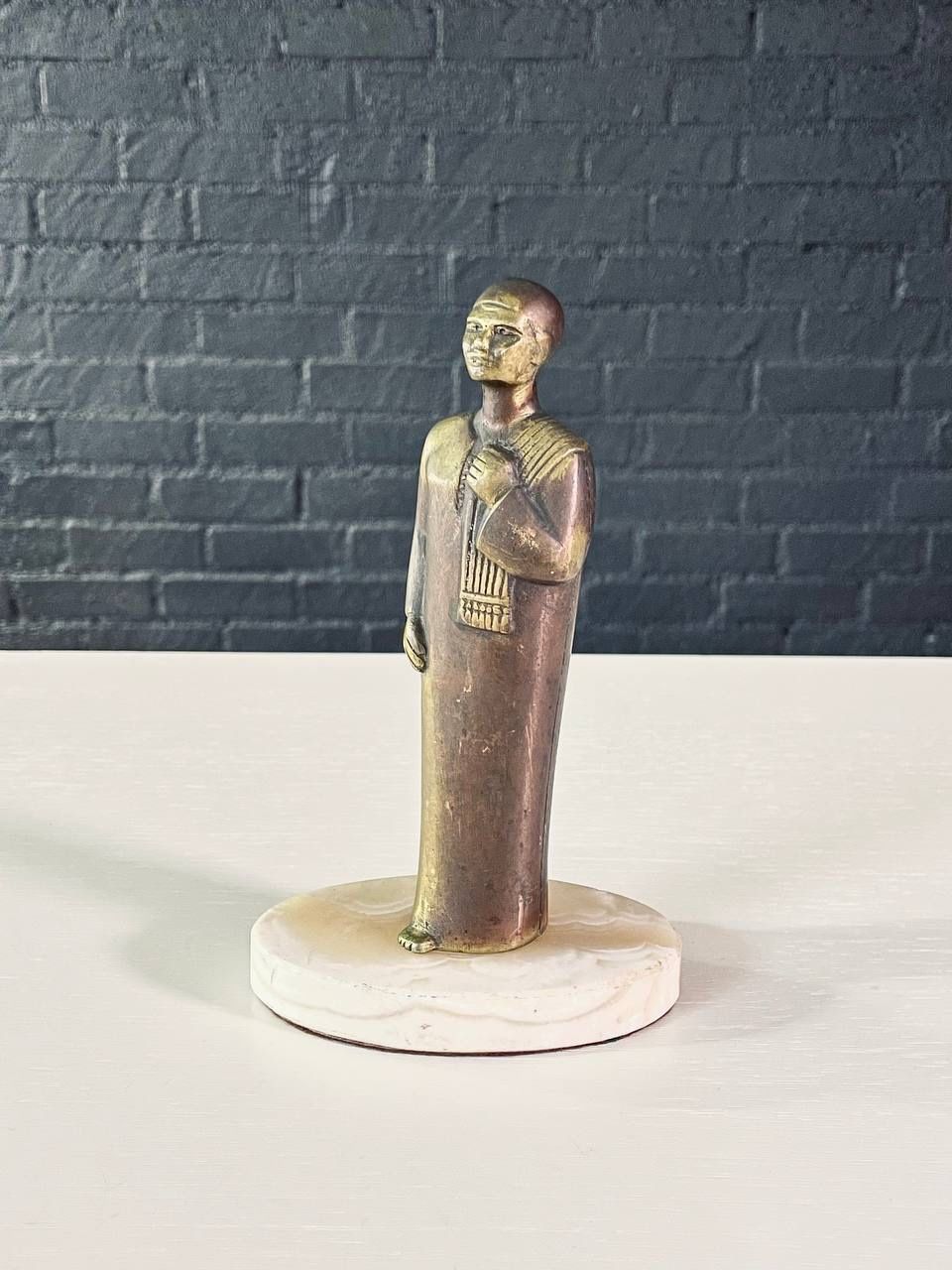 Egyptian Style Brass & Marble Figurative Sculpture
- Delivery Available