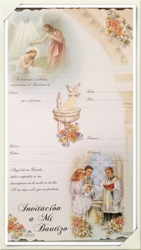 12 invitaciones para bautizo en espanol .