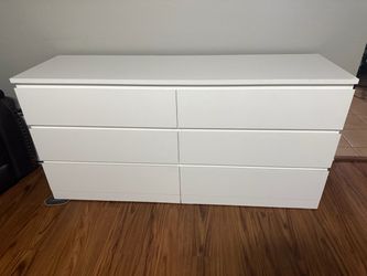IKEA White 6-Drawer Double Dresser