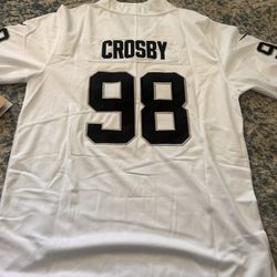 Maxx Crosby Adult White Raiders Jersey Size S-2XL