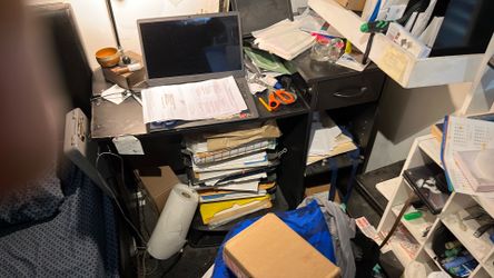 Desk and large monitor