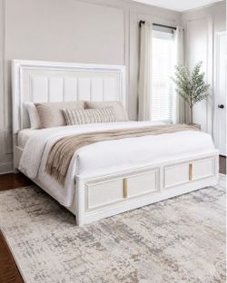 Chalanna California King Upholstered Storage Bed - White