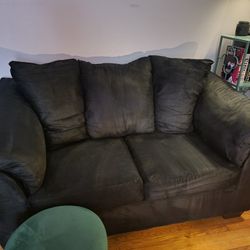 Comfy Black Loveseat