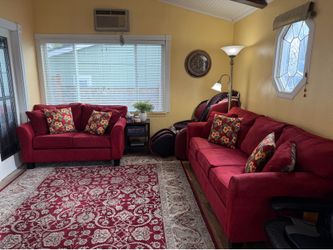 ~Lovely and Lively Garnet Red Sofa Set~
