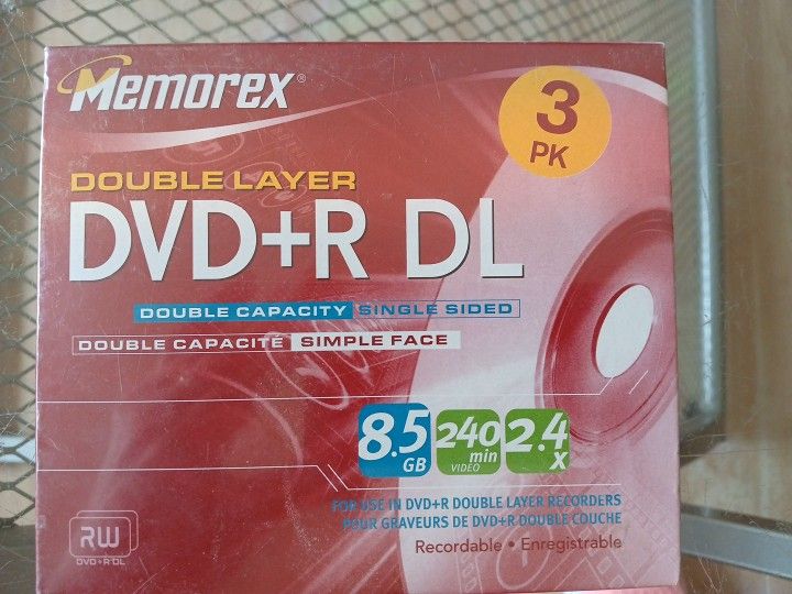 MEMOREX DVD+R DL Double Layer 3pk