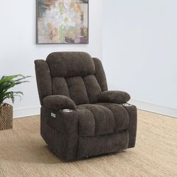💥New PLUSH Over Stuffed BROWN Power Lift Recliner Chair USB Cup Holders $10 DOWN