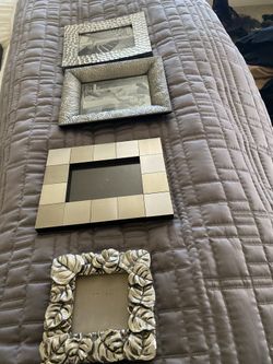 4 silver picture frames